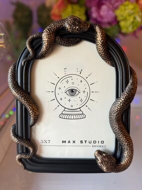 NWOT gothic gold snake Black max studio tabletop Picture Frame 5x7 vintage style